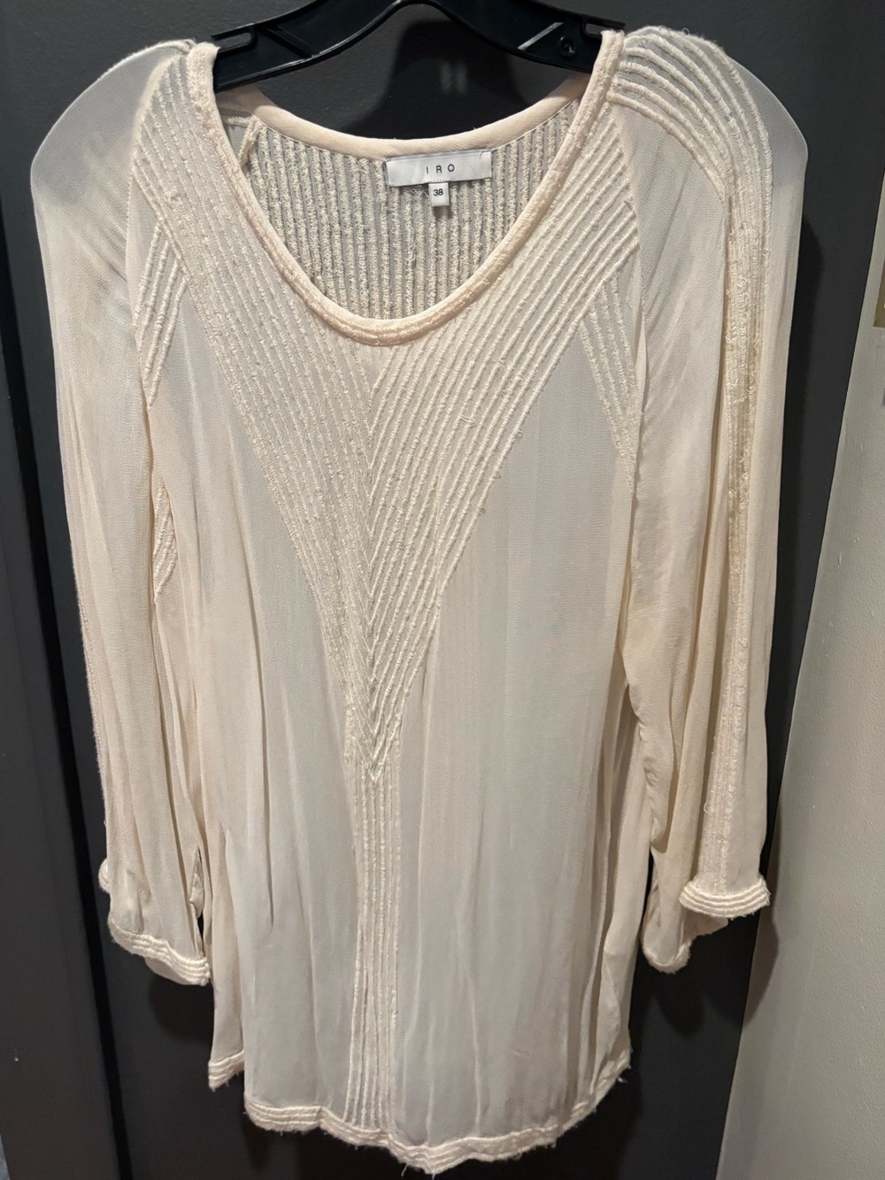 IRO Cream Embellished V-Panel Tunic